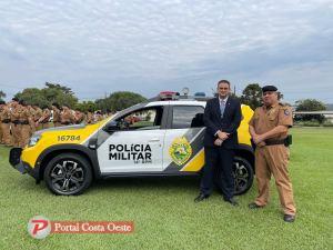 Chefe de Gabinete representa Deputado Batatinha na entrega de viaturas para a PM de Foz do Iguaçu