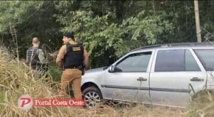 Veículo roubado é recuperado com apoio de helicóptero em Santa Terezinha de Itaipu