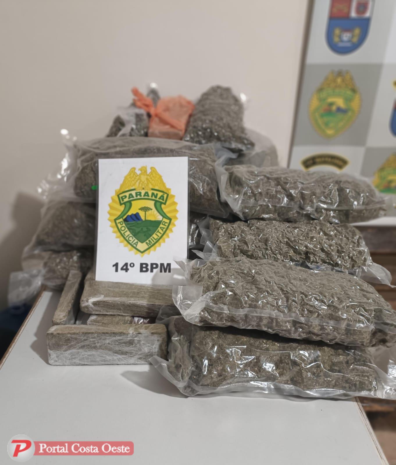 Adolescente é apreendido pela PM com mais de 26 kg de maconha em Santa Terezinha de Itaipu