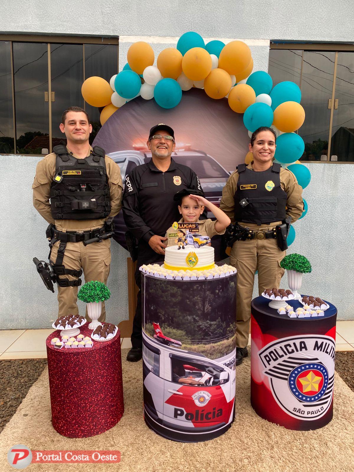 Menino de 7 anos tem dia especial com Polícia Civil e PM em São Miguel do Iguaçu