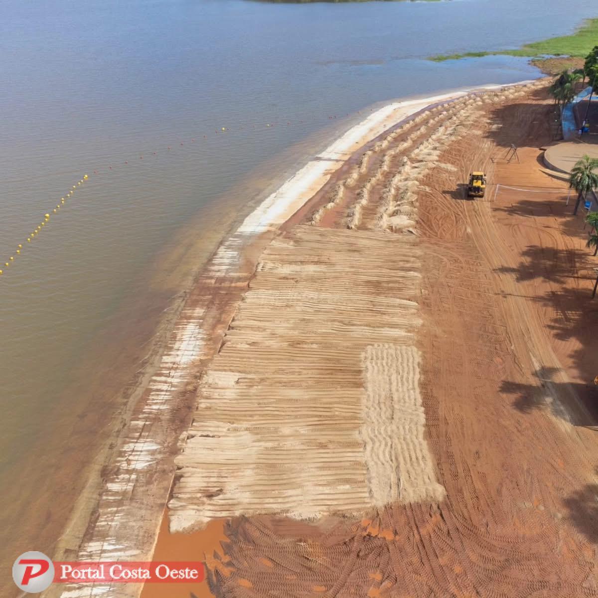 Com areia nova, Praia Artificial está pronta para a temporada de verão em Santa Terezinha de Itaipu