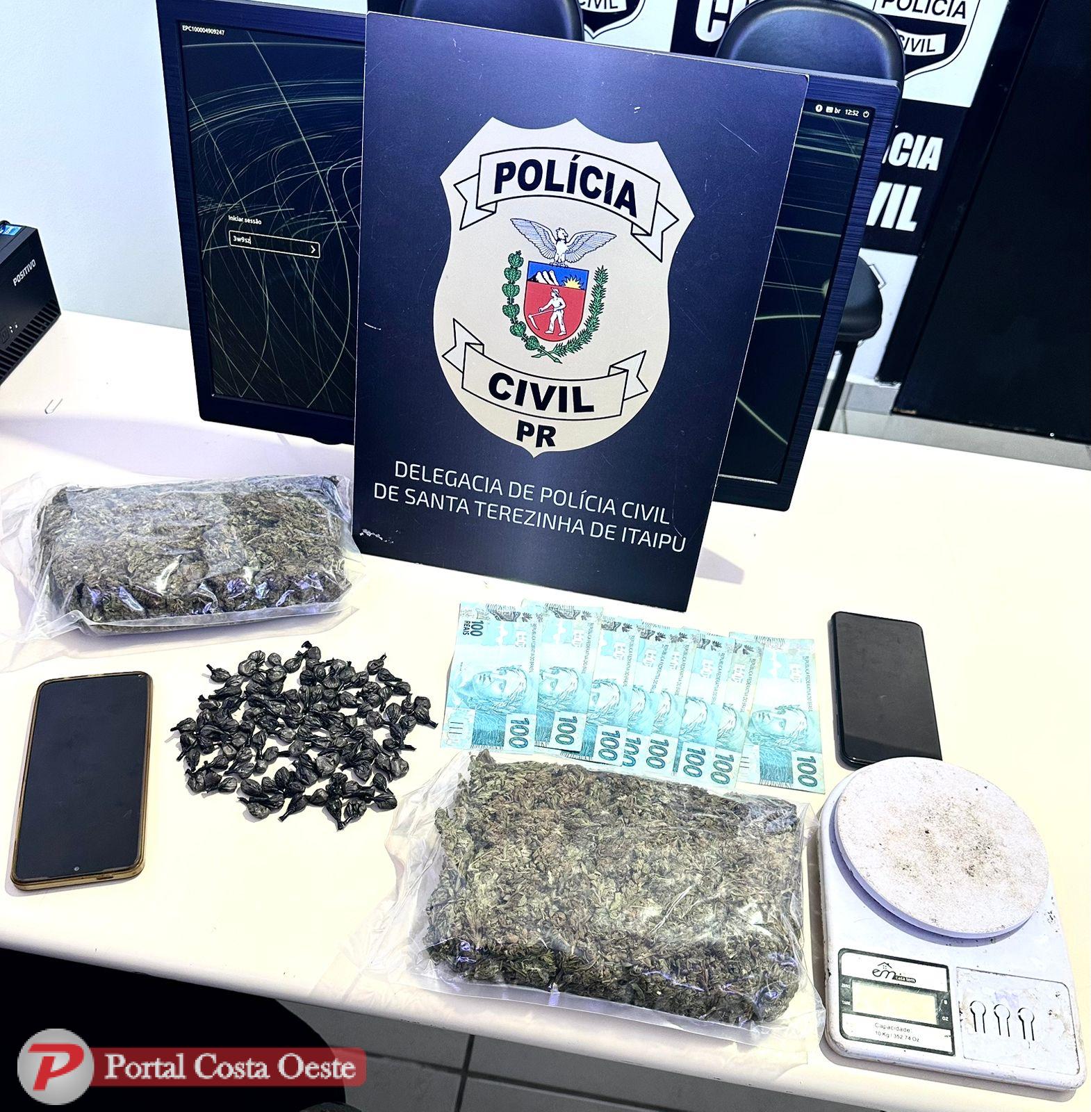 Investigação sobre disparo acidental leva Polícia Civil a descobrir drogas em Santa Terezinha de Itaipu