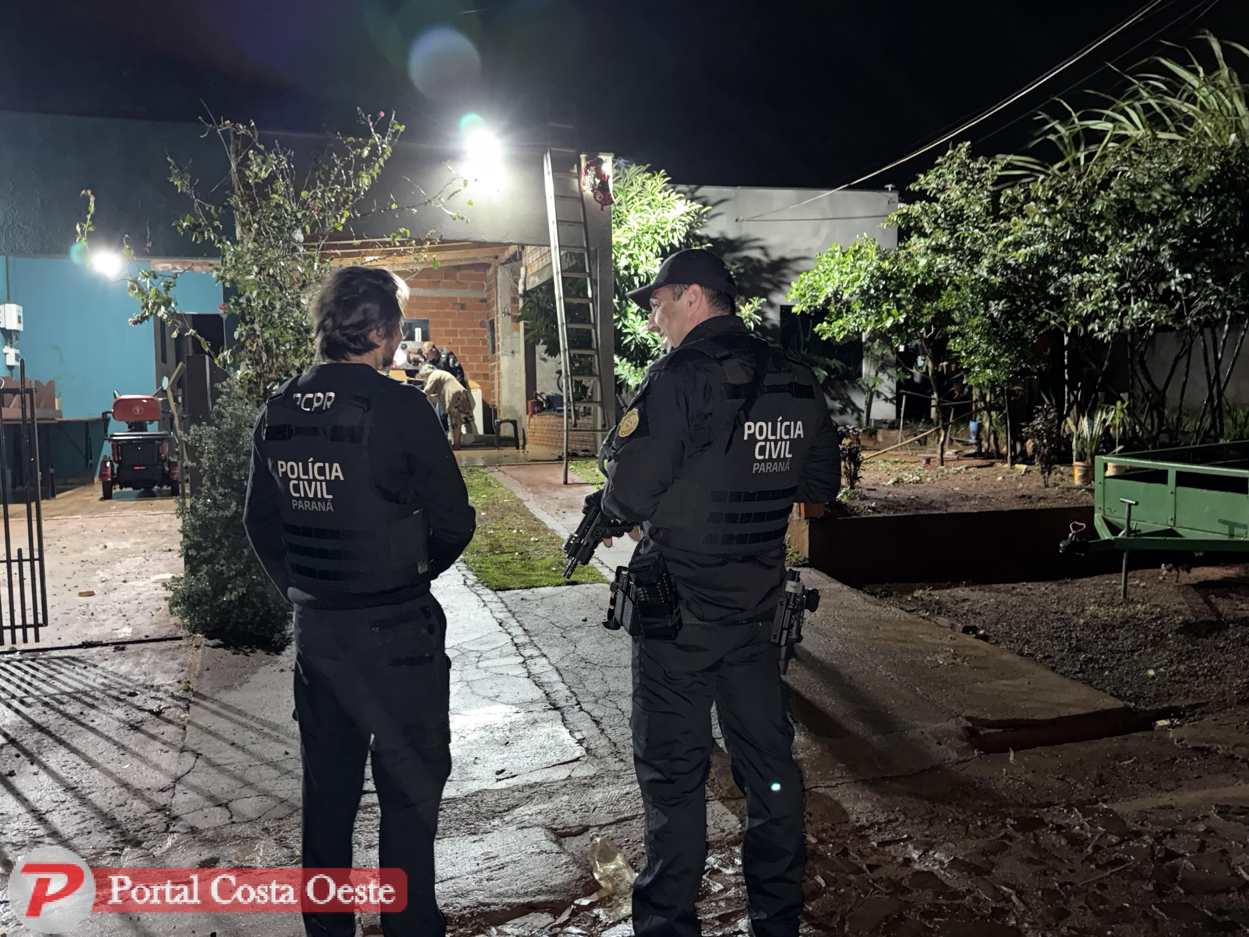 Operação da Polícia Civil cumpre mandados por homicídios em Itaipulândia; um preso e dois seguem foragidos