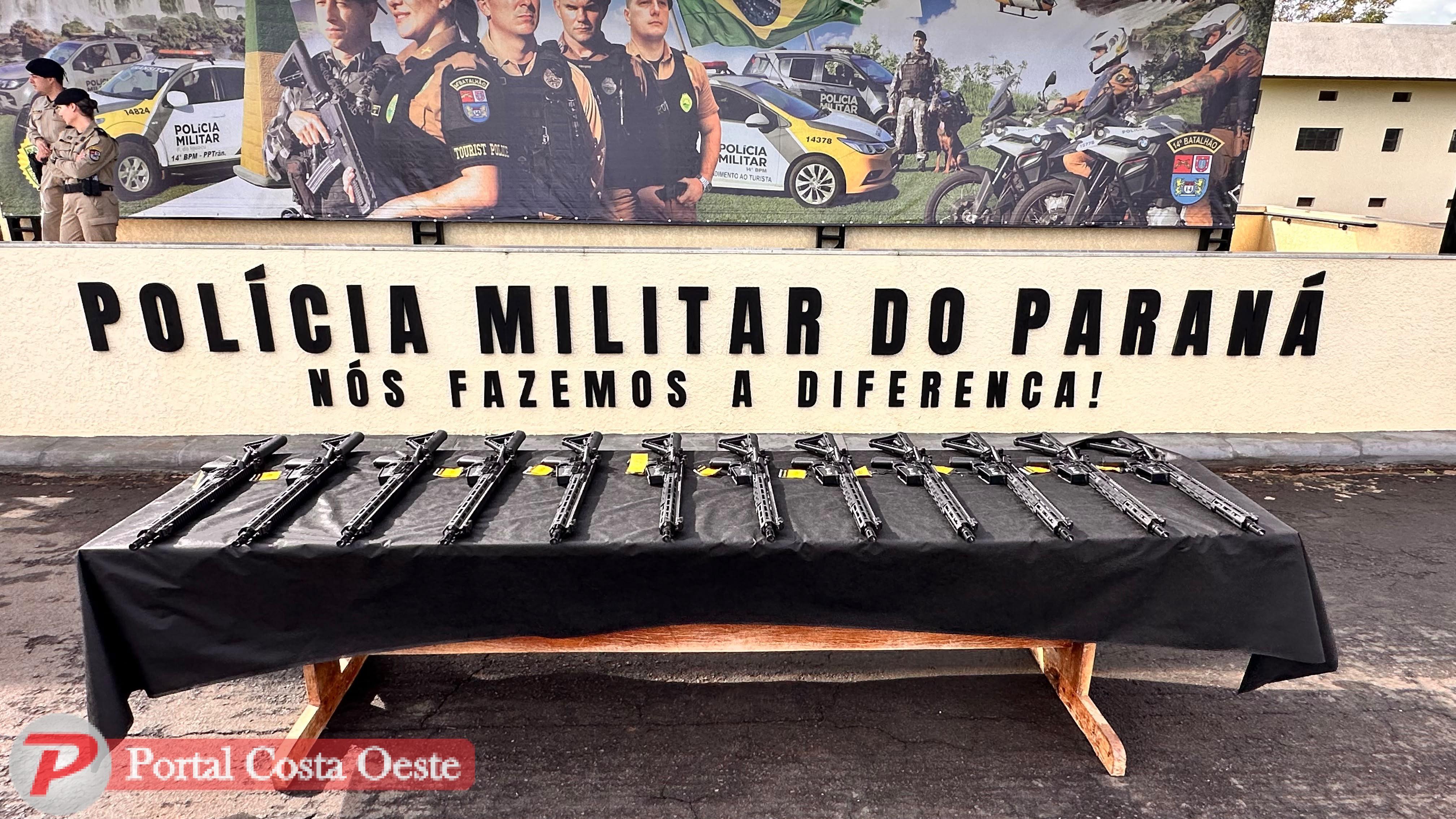 14º Batalhão da Polícia Militar de Foz do Iguaçu recebe 12 novos fuzis