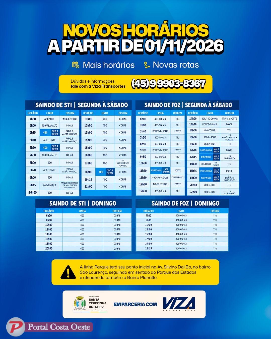 Santa Terezinha de Itaipu terá ônibus de hora em hora para Foz do Iguaçu a partir de novembro