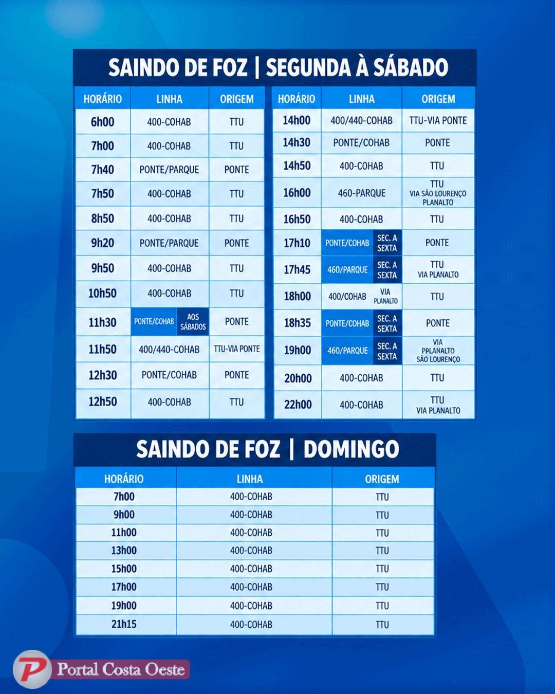 Santa Terezinha de Itaipu terá ônibus de hora em hora para Foz do Iguaçu a partir de novembro